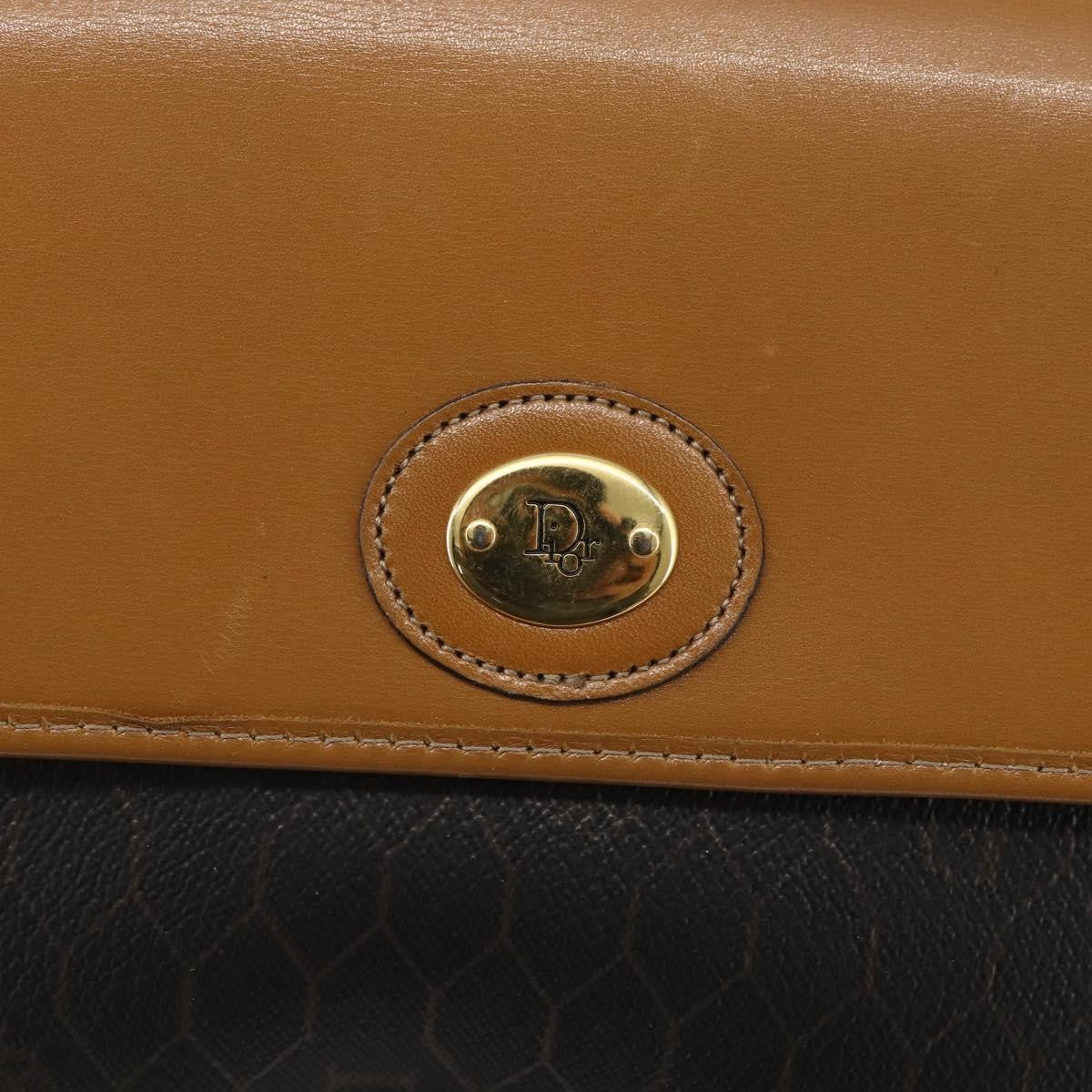 Christian Dior Vintage Honeycomb Shoulder Bag Canvas and Leather