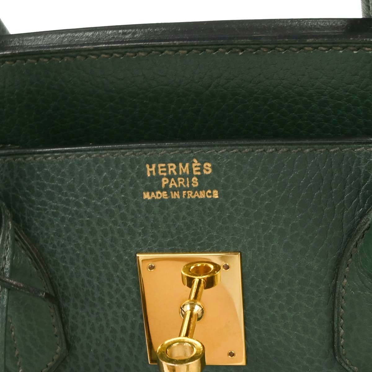 Hermes Birkin Handbag Green Ardennes with Gold Hardware