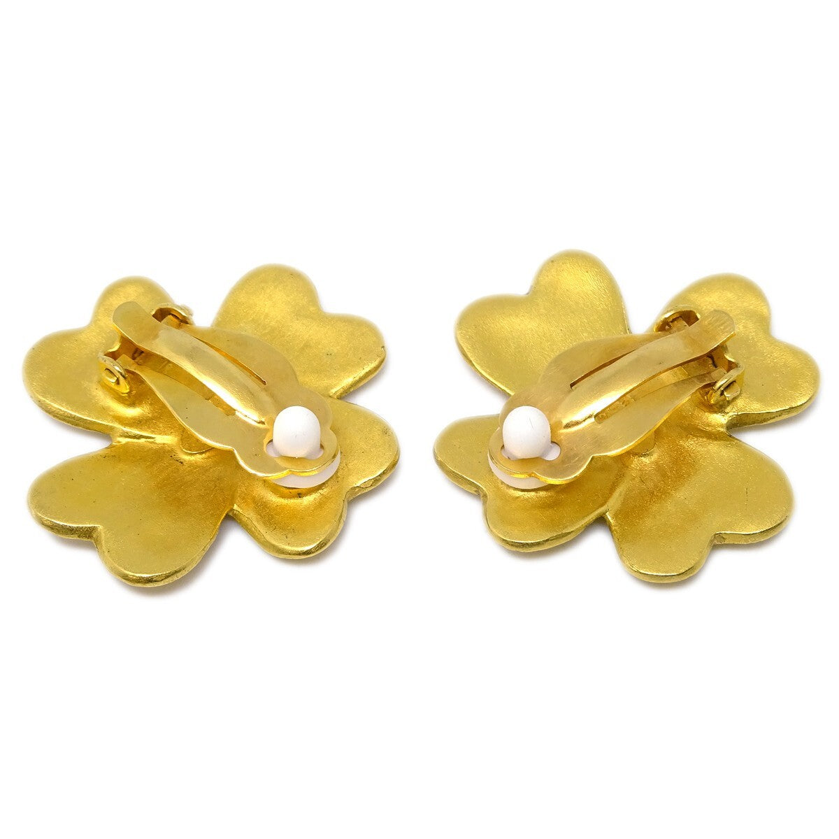 Chanel Vintage CC Clover Clip-On Earrings Metal