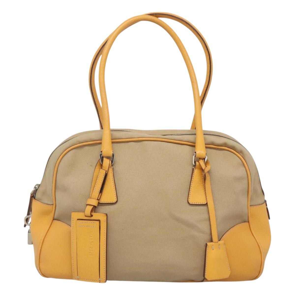 Prada Bauletto Bag Canvas with Leather
