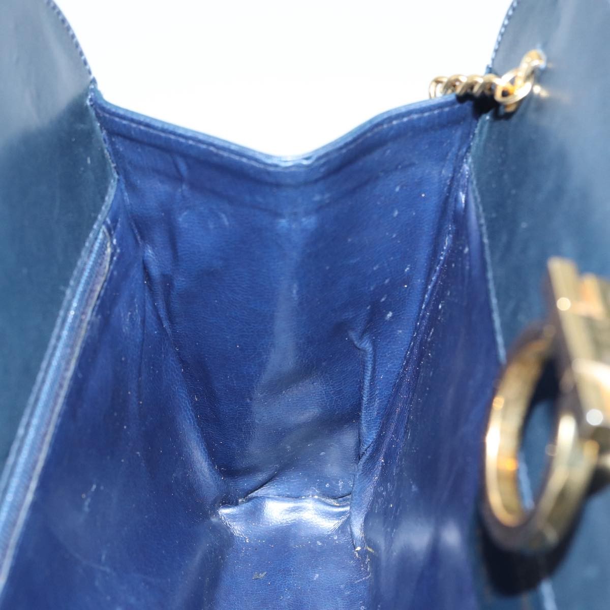 Salvatore Ferragamo Vintage Gancini Chain Shoulder Bag Leather