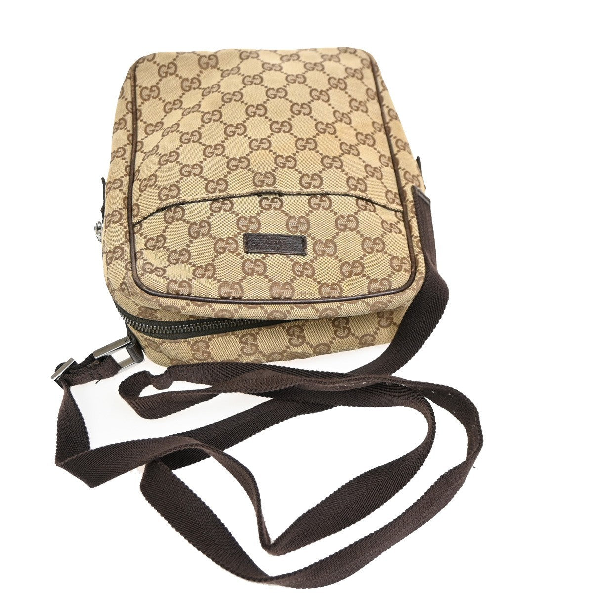 Gucci Vintage Front Pocket Flat Messenger GG Canvas