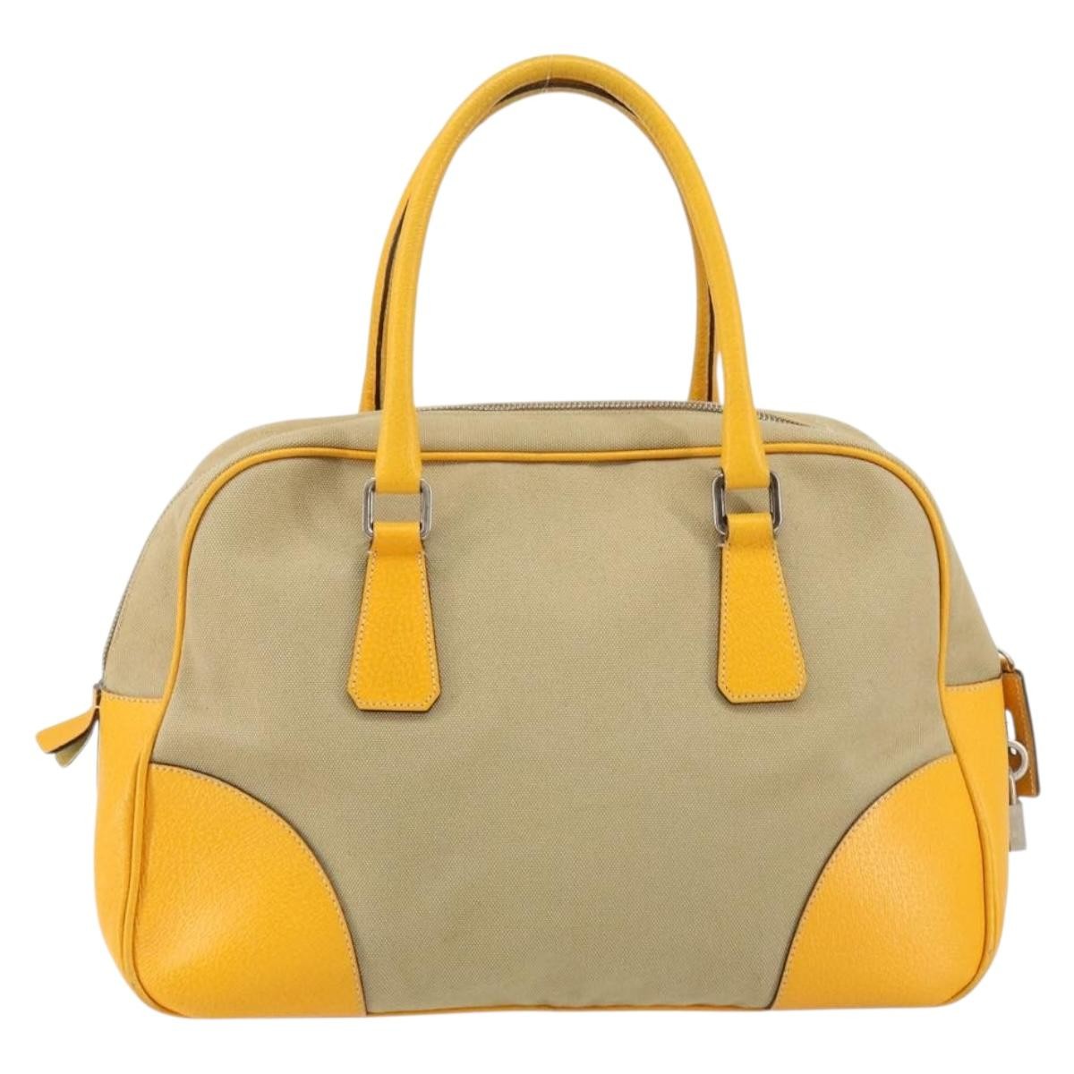 Prada Bowler Bag Canvas with Leather