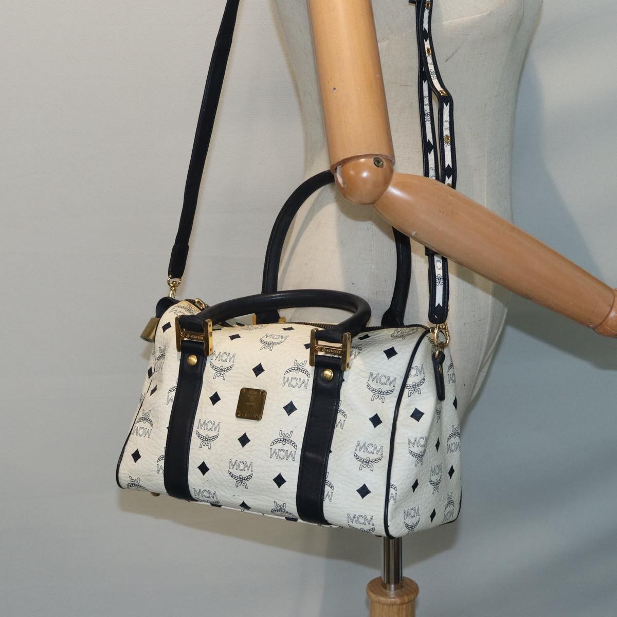 MCM Visetos logogramme Handbag Canvas and Leather