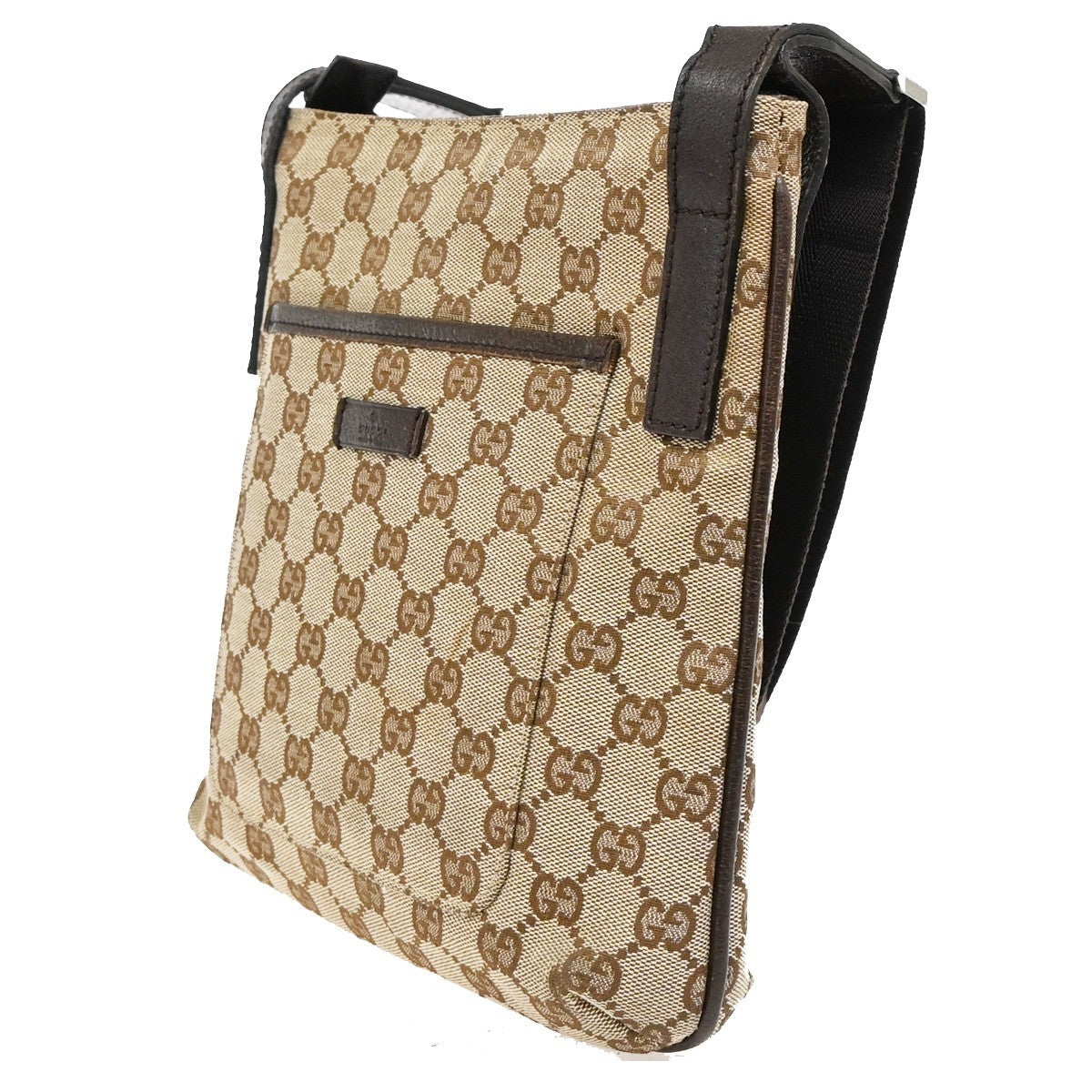 Gucci Zip Top Messenger GG Canvas with Leather