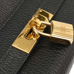 Hermes Kelly Handbag Black Ardennes with Gold Hardware