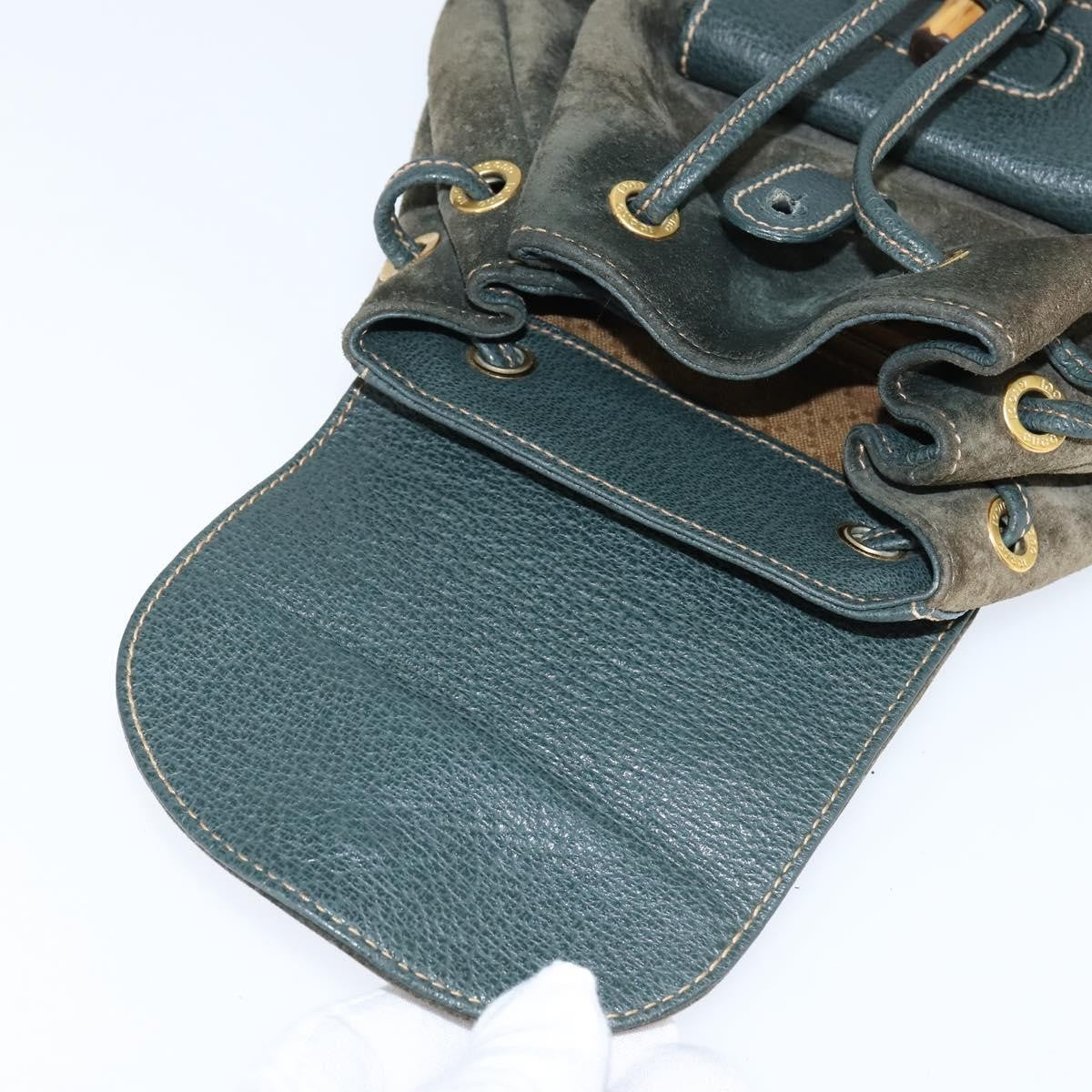 Gucci Vintage Bamboo Backpack Suede