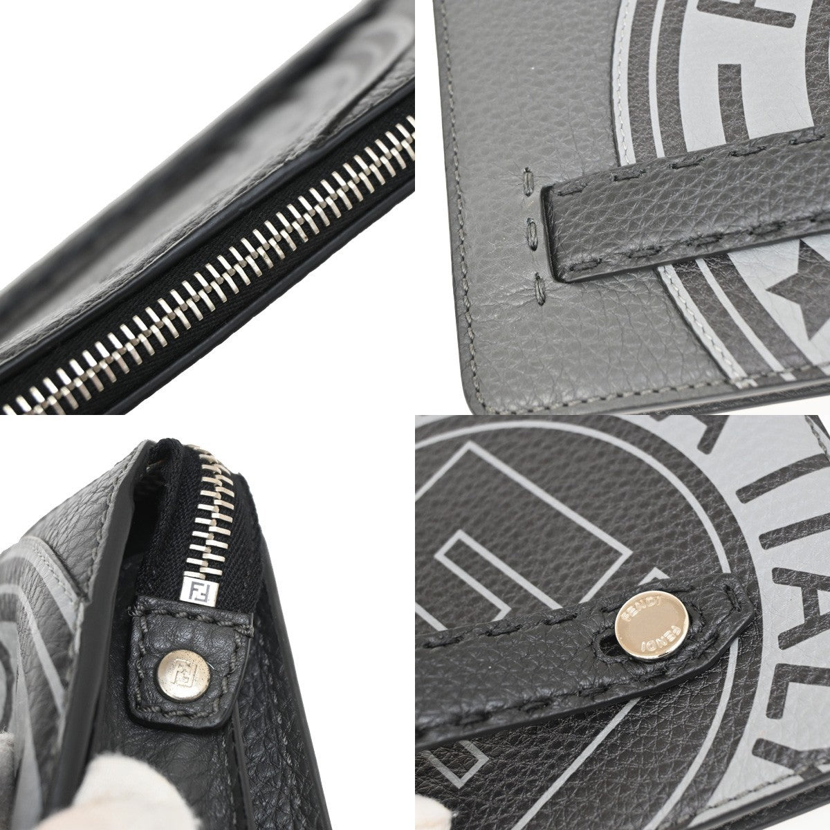 Fendi logo zip pouch FF Printed Leathear