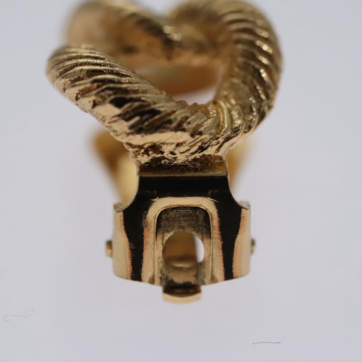 Christian Dior Vintage Chain Link Clip-On Earrings Metal with Crystals