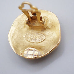 Chanel Vintage CC Round Clip-On Earrings Metal