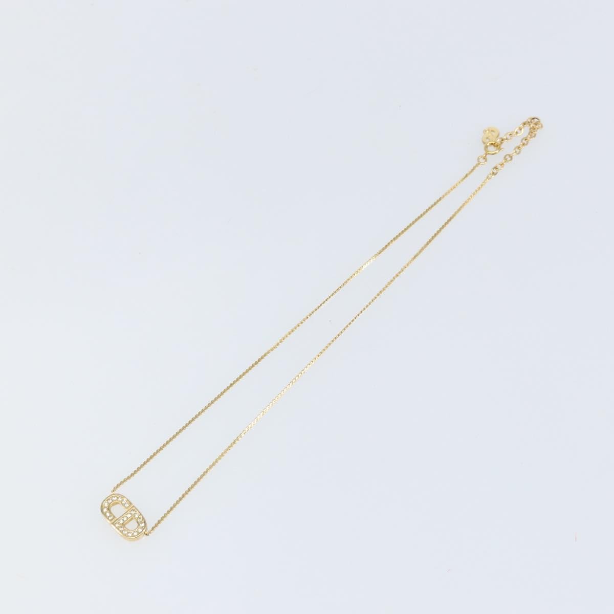 Christian Dior CD Pendant Necklace Metal and Crystals