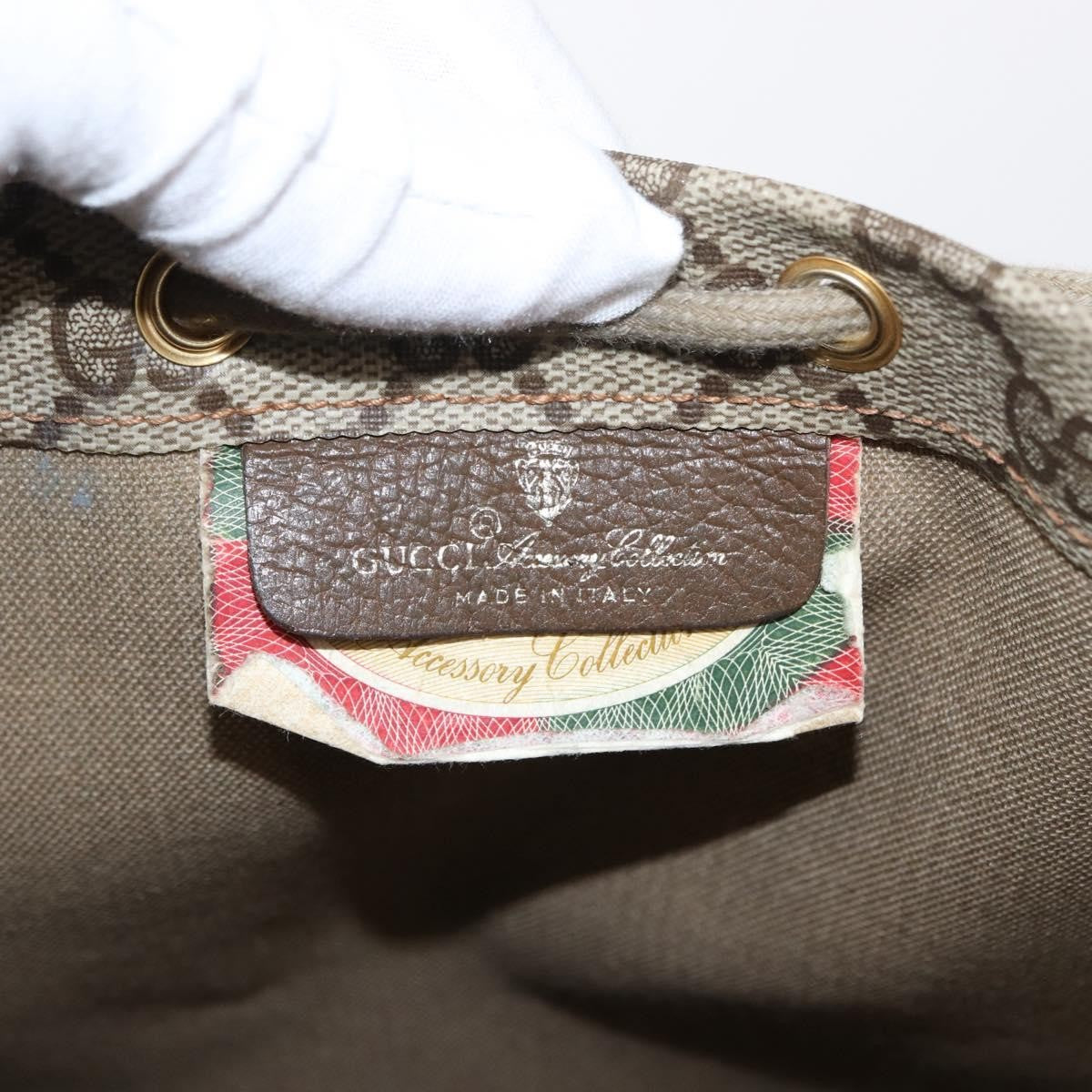 Gucci Drawstring Shoulder Bag GG Canvas with Leather