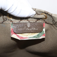 Gucci Drawstring Shoulder Bag GG Canvas with Leather