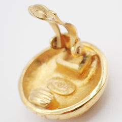 Chanel Vintage Round CC Clip-On Earrings Metal