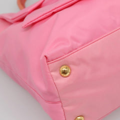 Prada Logo Bow Convertible Tote Tessuto with Leather