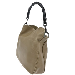 Gucci Vintage Bamboo Handle Open Hobo Leather