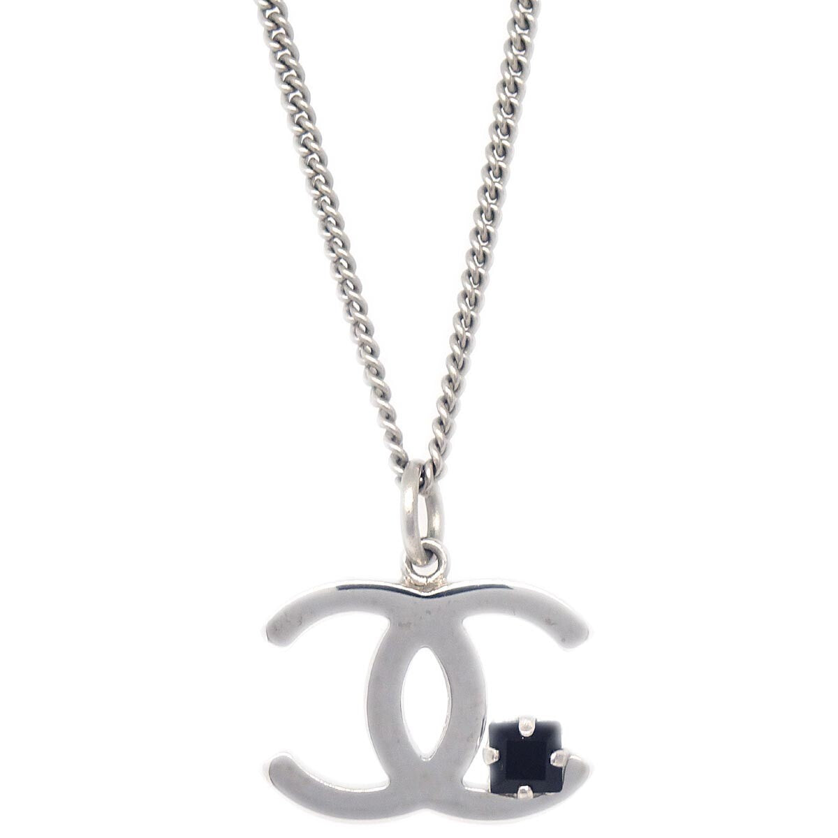 Chanel CC Chain Pendant Necklace Metal and Faux Pearls