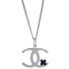 Chanel CC Chain Pendant Necklace Metal and Faux Pearls