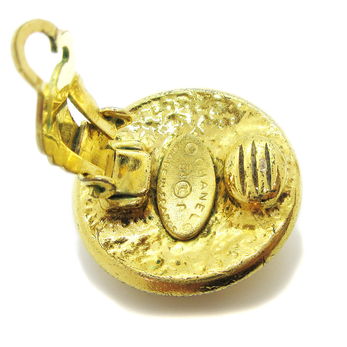 Chanel CC Round Earrings Metal