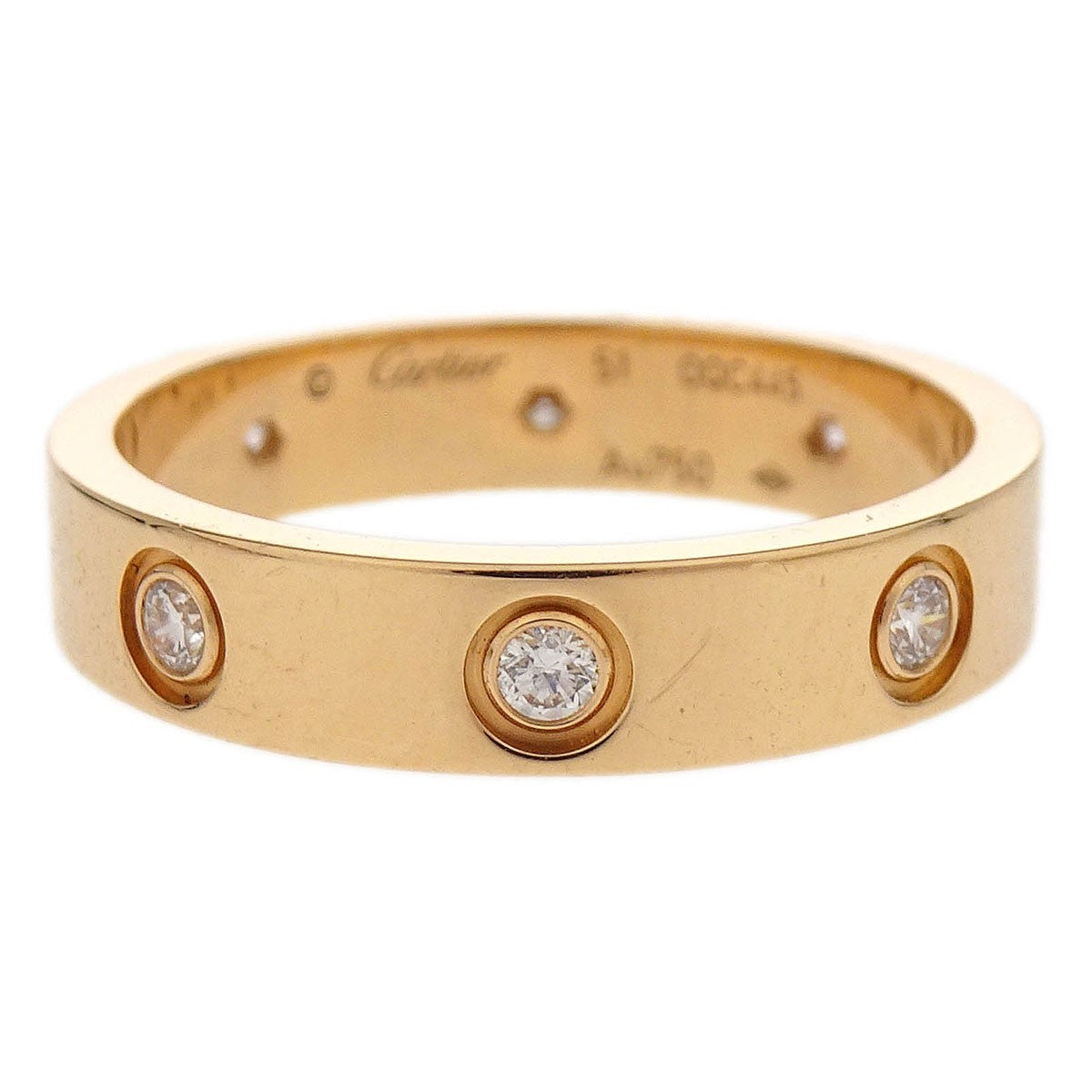 Cartier Love Wedding Band 8 Diamonds Ring 18K Rose Gold with Diamonds