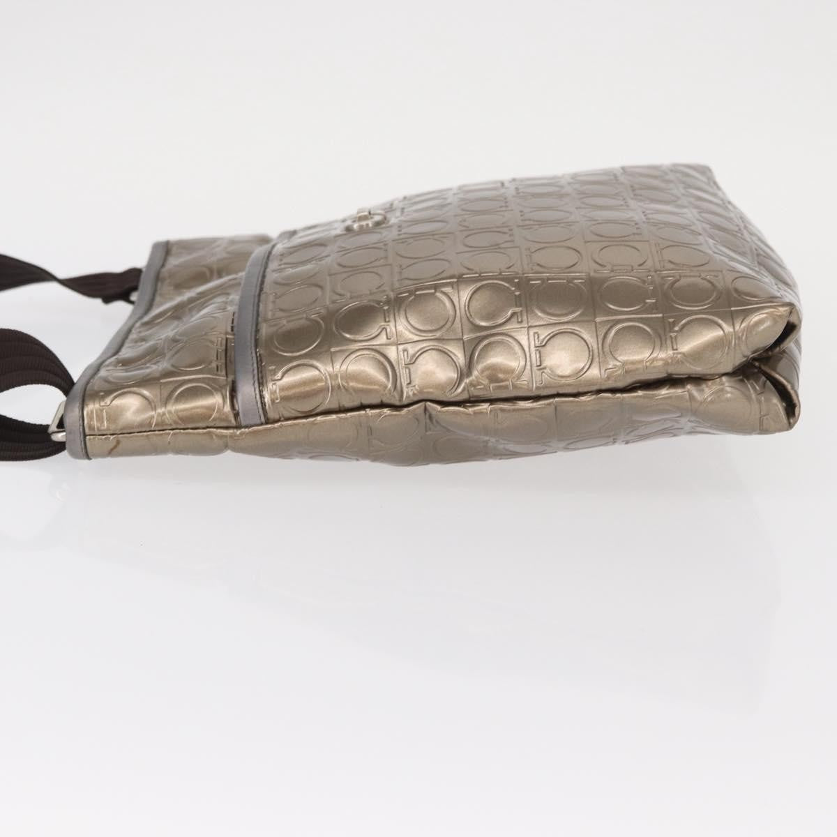 Salvatore Ferragamo Gancini Shoulder Bag Patent Leather