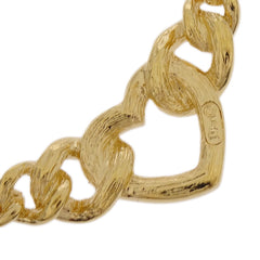 Christian Dior Logo Heart Pendant Necklace Metal with Crystal