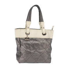 Chanel Biarritz Tote Quilted Coated Canvas