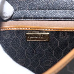 Christian Dior Vintage Honeycomb Shoulder Bag Canvas and Leather