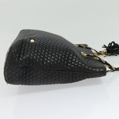 Bally Vintage Chain Shoulder Bag Quilted Leather