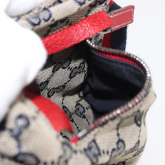 Gucci Vintage Double Belt Bag GG Canvas with Leather