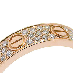 Cartier Love Wedding Band Pave Diamonds Ring 18K Yellow Gold and Diamonds