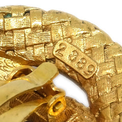 Chanel Vintage CC Round Cutout Clip-On Earrings Metal