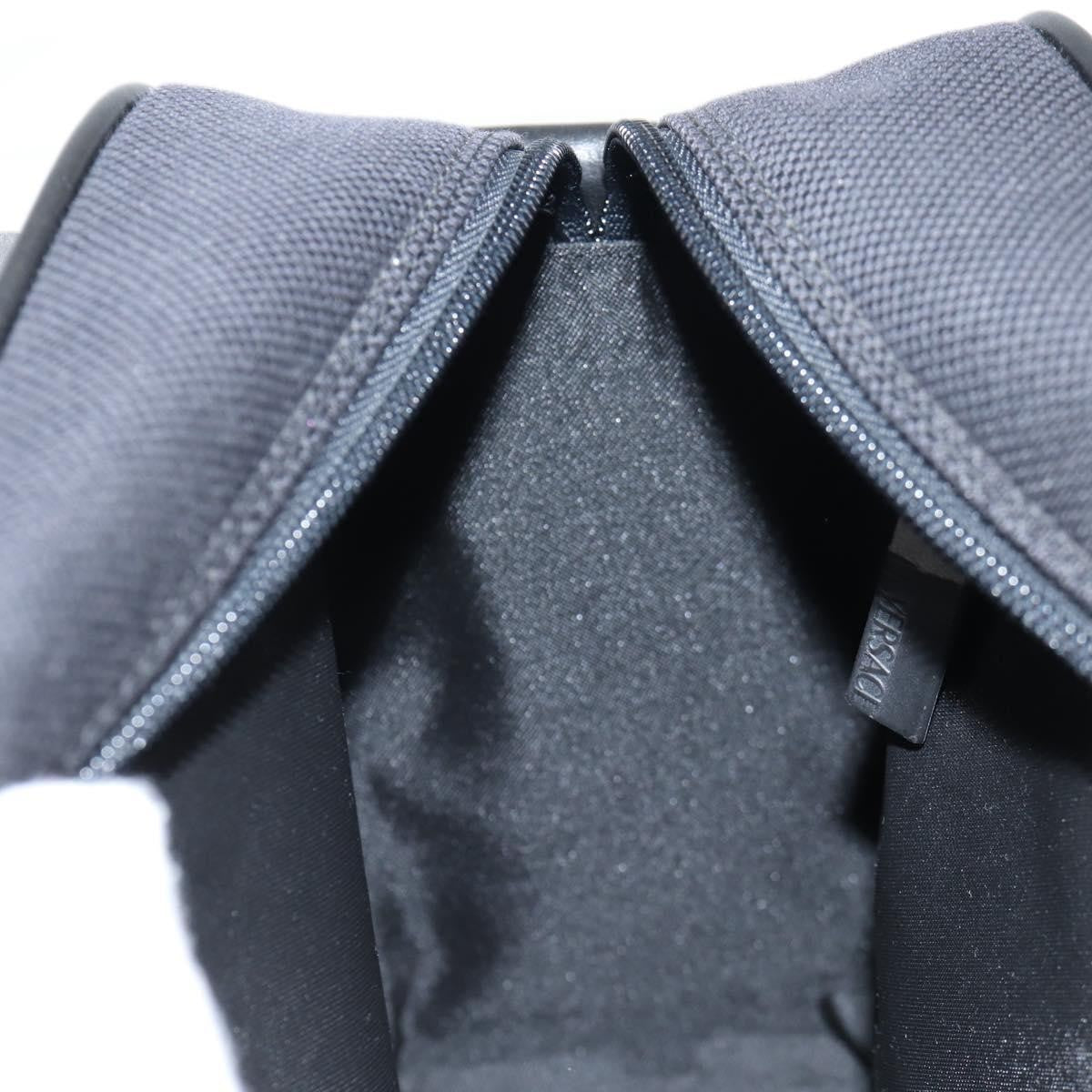 Versace Front Pocket Shoulder Bag Leather and Canvas