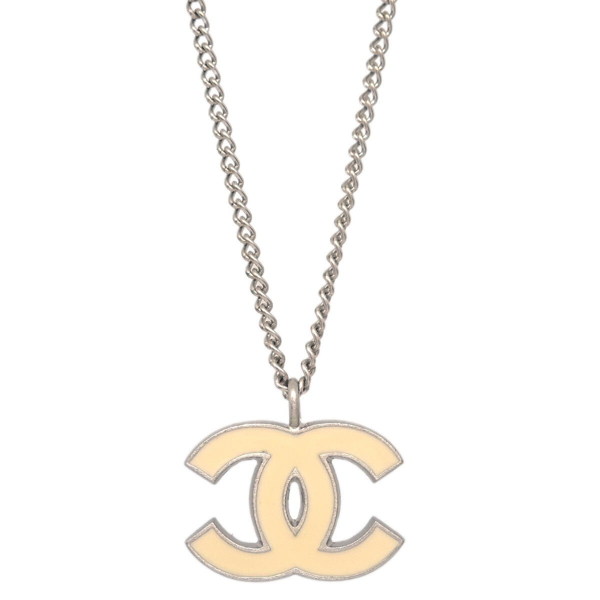 Chanel CC Logo Pendant Necklace Metal