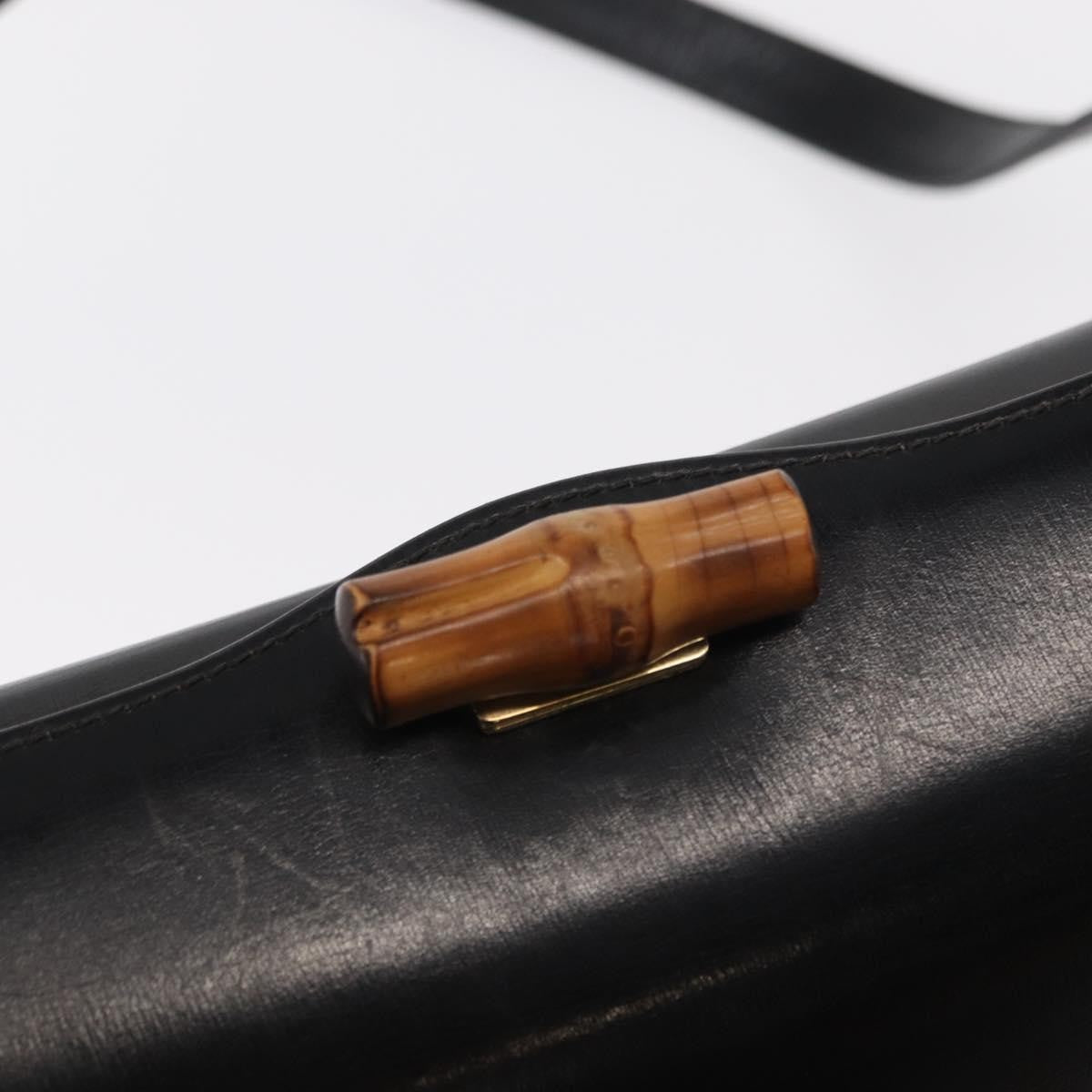 Gucci Vintage Convertible Bamboo Box Crossbody Bag Leather