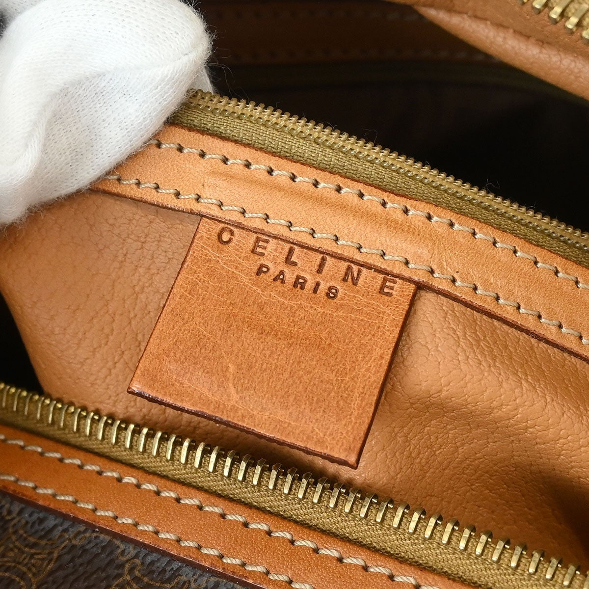 Celine C Macadam Handbag Canvas