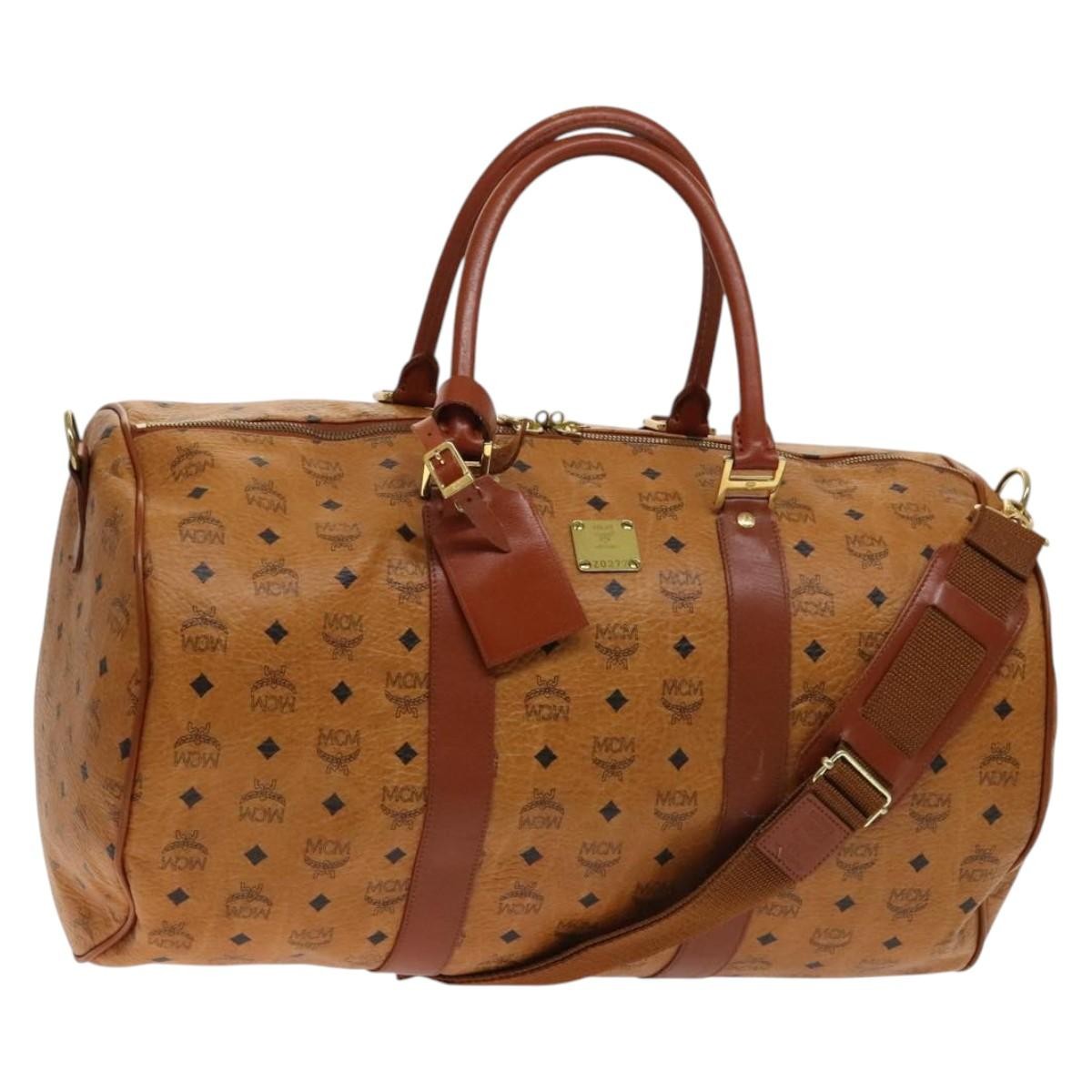 MCM Visetos Handbag Canvas and Leather