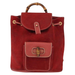 Gucci Vintage Bamboo Backpack Suede
