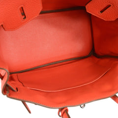 Hermes Birkin Handbag Pink Clemence with Palladium Hardware