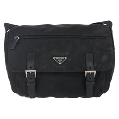 Prada Double Buckle Flap Messenger Bag Tessuto
