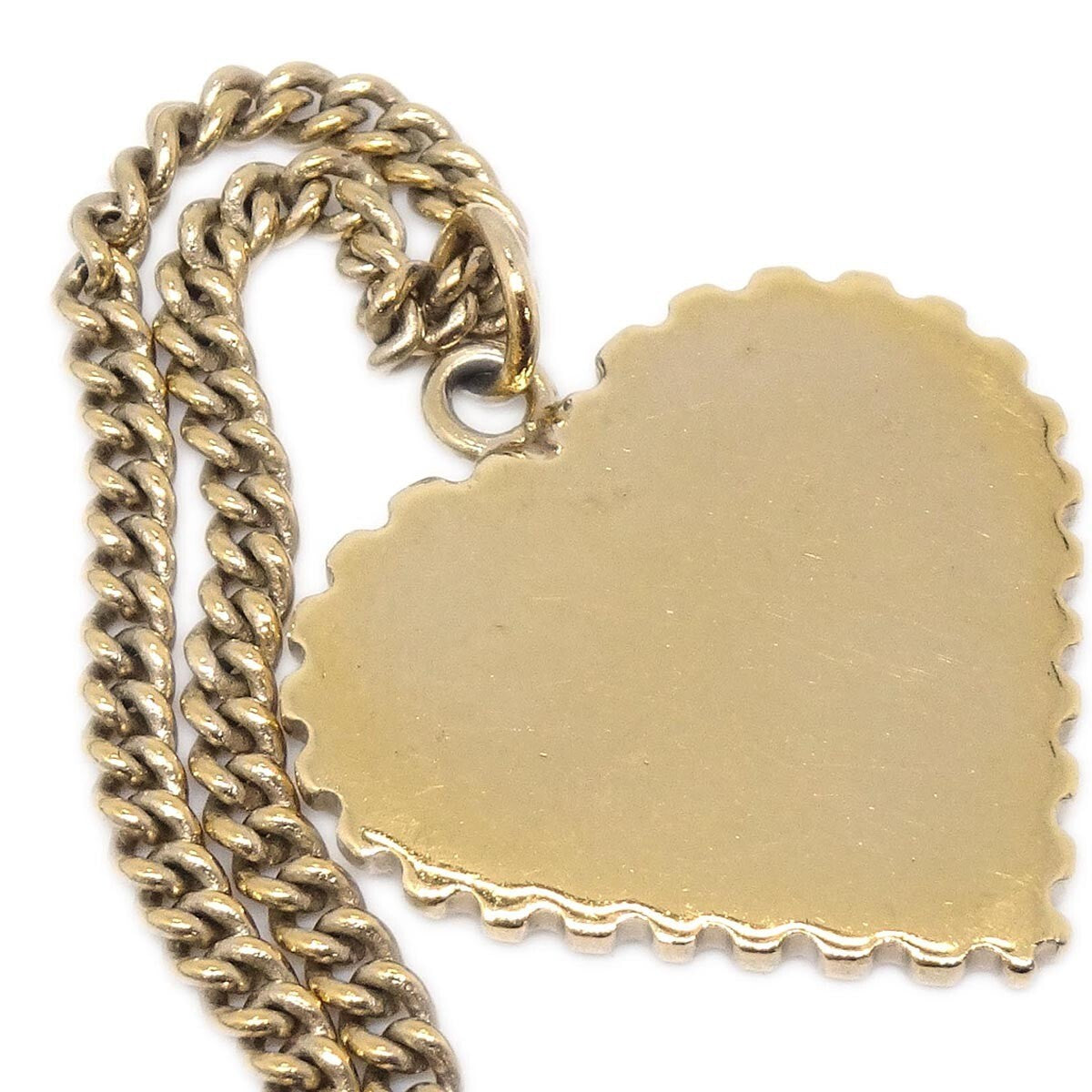Chanel CC Heart Pendant Metal  with Crystals