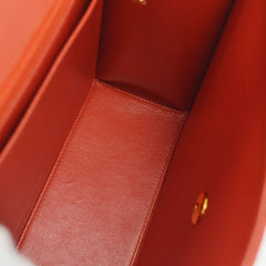 Chanel Vintage Top Handle Flap Bag Quilted Caviar