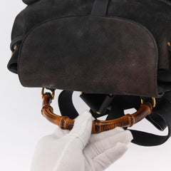 Gucci Vintage Bamboo Backpack Suede