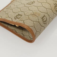Christian Dior Vintage Honeycomb Zip Pouch Coated Canvas
