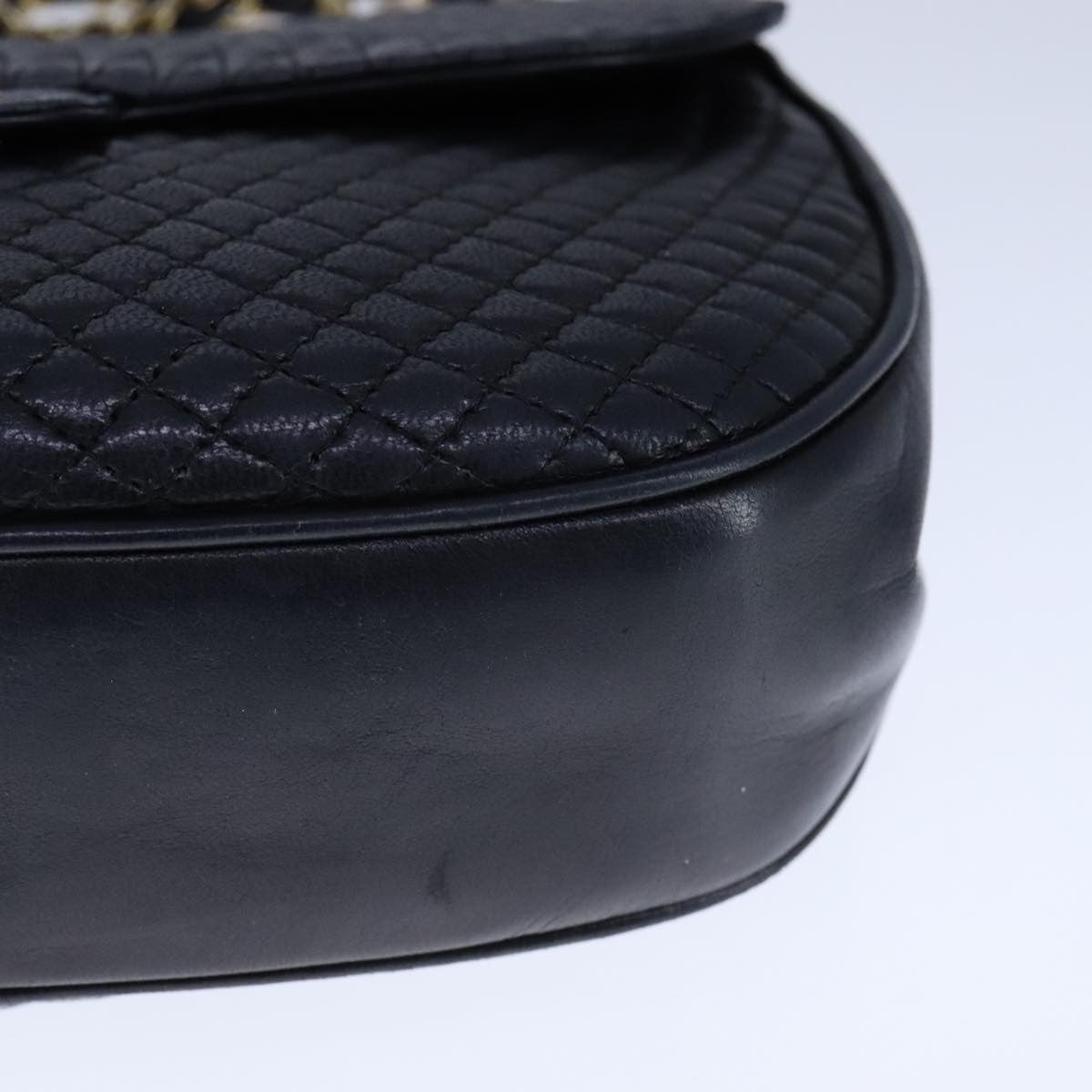 Bally Vintage Chain Shoulder Bag Quilted Leather