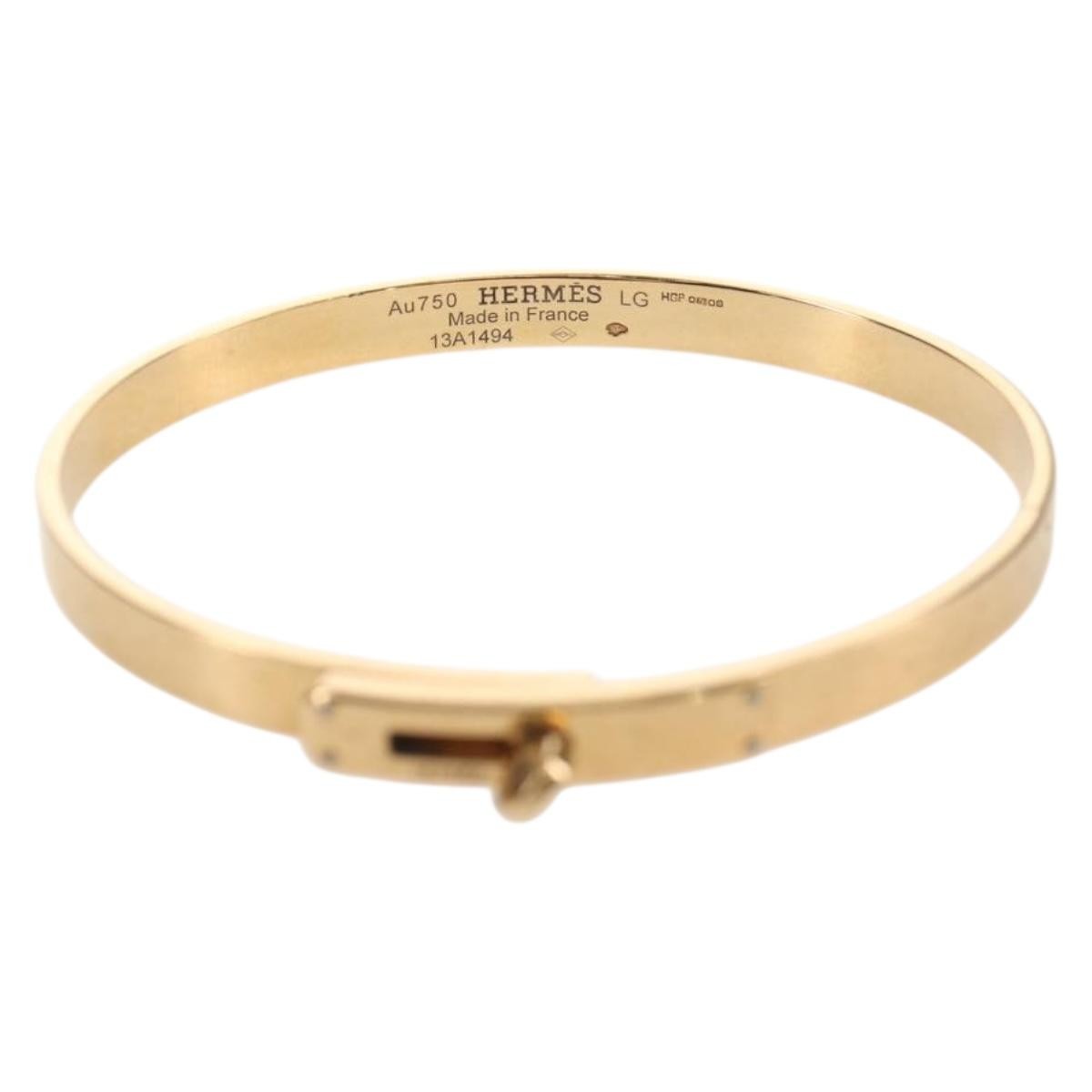 Hermes Kelly Bracelet 18K Yellow Gold and Pave Diamonds