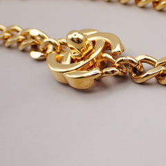 Chanel Vintage Turnlock Reissue Chain Necklace Metal