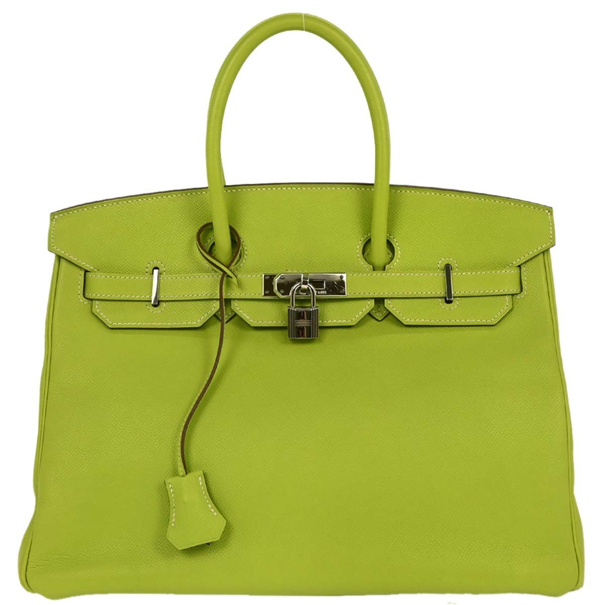 Hermes Birkin Handbag Green Togo with Palladium Hardware