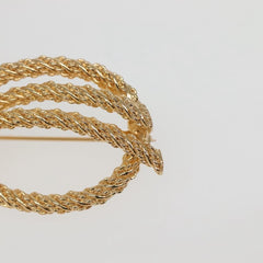 Christian Dior Vintage Logo Bow Safety Pin Brooch Metal