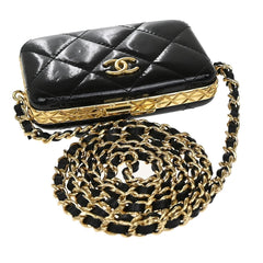 Chanel Framed Box Clutch with Chain Quilted Patent